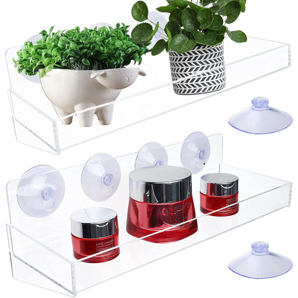 Rebrilliant Pair Of Suction Cup Shelves For Plants Window Or Kitchen